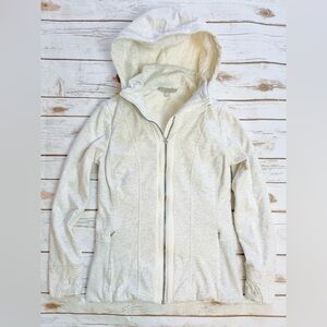 Athleta Cream Hooded Zip-Up Jacket